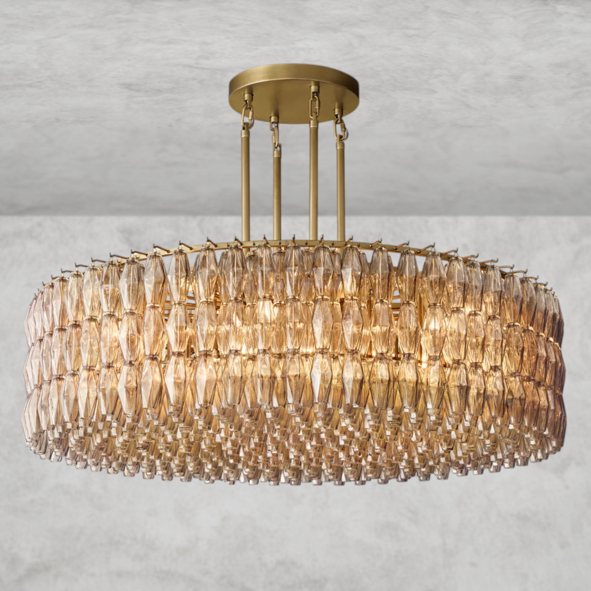CHIARA CLEAR/ SMOKE GLASS ROUND CHANDELIER 37", 47", 62"